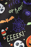 Halloween Print Vestido Vintage de Manga Larga
