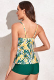 Traje de baño estampado verde de dos piezas
