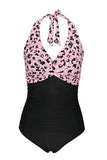 Estampado Halter One Piece Traje de baño