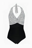 Estampado Halter One Piece Traje de baño