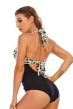 Estampado Halter One Piece Traje de baño