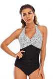 Estampado Halter One Piece Traje de baño