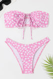 Traje de baño floral rosa de dos piezas