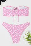Traje de baño floral rosa de dos piezas