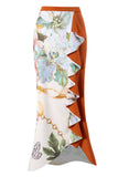 One Shoulder High Waist One Piece Swimwear con falda de playa