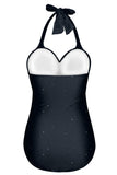 Traje de baño Halter negro de una pieza