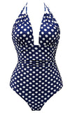 Trajes de baño Halter navy de una pieza