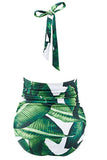 Flower One Piece Halter Traje de baño