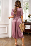 Vestido de fiesta de terciopelo con escote en V A Line
