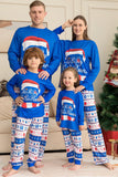 Conjunto de pijamas de Navidad de manga larga estampados azules