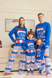 Conjunto de pijamas de Navidad de manga larga estampados azules