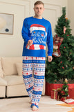 Conjunto de pijamas de Navidad de manga larga estampados azules