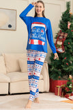 Conjunto de pijamas de Navidad de manga larga estampados azules