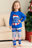 Conjunto de pijamas de Navidad de manga larga estampados azules