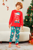 Pijamas a juego para la familia con estampado de Santa Claus de Merry Christmas rojo