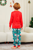 Pijamas a juego para la familia con estampado de Santa Claus de Merry Christmas rojo