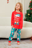 Pijamas a juego para la familia con estampado de Santa Claus de Merry Christmas rojo