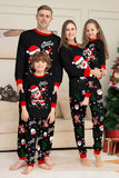 Conjuntos de pijamas a juego con estampado de Santa Claus en negro
