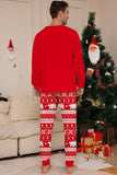 Pijamas de Navidad a juego de manga larga con árbol estampado rojo