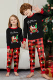 Conjunto de pijamas a juego para la familia a cuadros Merry Christmas con estampado rojo negro