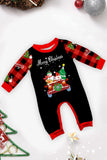 Conjunto de pijamas a juego para la familia a cuadros Merry Christmas con estampado rojo negro