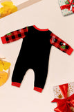Conjunto de pijamas a juego para la familia a cuadros Merry Christmas con estampado rojo negro