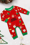 Conjunto de pijamas a juego para familias con estampado rojo acogedor de Navidad
