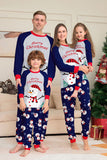 Pijamas de Navidad a juego con estampado de muñeco de nieve gris azul