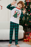 Conjunto de pijamas a juego con estampado de cuadros verdes Merry Christmas