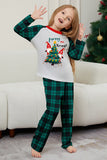 Conjunto de pijamas a juego con estampado de cuadros verdes Merry Christmas