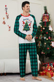 Conjunto de pijamas a juego con estampado de cuadros verdes Merry Christmas