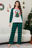 Conjunto de pijamas a juego con estampado de cuadros verdes Merry Christmas
