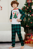Conjunto de pijamas a juego con estampado de cuadros verdes Merry Christmas