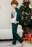 Conjunto de pijamas a juego con estampado de cuadros verdes Merry Christmas