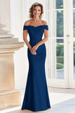 Champagne Off the Shoulder Swine Vestido Madre de la Novia con Apliques