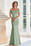 Champagne Off the Shoulder Swine Vestido Madre de la Novia con Apliques