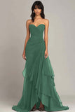 Vestido formal con volantes fruncidos marrón oscuro
