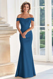 Champagne Off the Shoulder Swine Vestido Madre de la Novia con Apliques