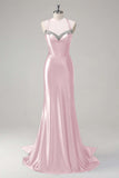 Vestido de fiesta de lentejuelas con corsé halter de sirena verde oscuro brillante