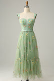 Princess A Line Sweetheart Light Purple Long Prom Dress con bordado