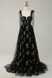 Tul verde A Line Corset Vestido de Fiesta de Talla Grande con Bordado