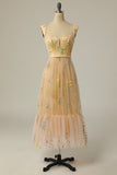 Princess A Line Sweetheart Light Purple Long Prom Dress con bordado