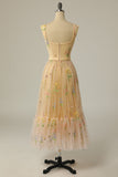 Princess A Line Sweetheart Light Purple Long Prom Dress con bordado