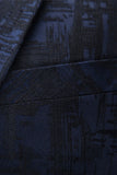 Traje de hombre de solapa con muescas azul oscuro de 2 piezas