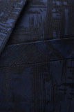 Traje de hombre de solapa con muescas azul oscuro de 2 piezas