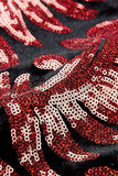 Lentejuelas rojas Patrón floral Trajes de 2 piezas para hombre