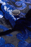 Royal Blue Sequins Masculino 2 Piezas Trajes