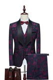 Mantón Jacquard Rojo Solapa 3 Piezas Trajes De Hombre