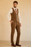 Peak Lapel Single Button Brown Trajes de boda para hombres
