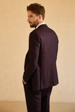 Blazer de solapa con muescas de un solo botón para boda de hombres